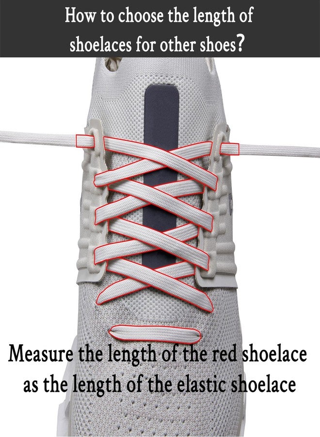 Endoto 2 Pairs Elastic Shoelaces for ON Cloud 5 & 6 No Tie Replacements Shoes Laces Stretchy Bungee Running Training(Color:Black+White,Size:32Inch) - Image 2